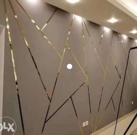 50mm. Mirror 8K self-adhesive Gold moldings from for interior design 50мм*5000мм